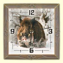 Wanduhr mit Motiv Wildschwein
