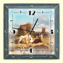 Wanduhr Jagdhunde
