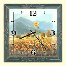 Wanduhr Sonnenblumen