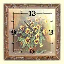 Wanduhr mit Sonnenblumen motiv