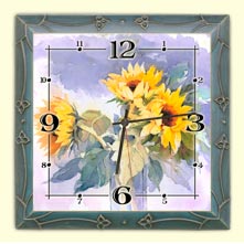 Wanduhr Sonnenblumen